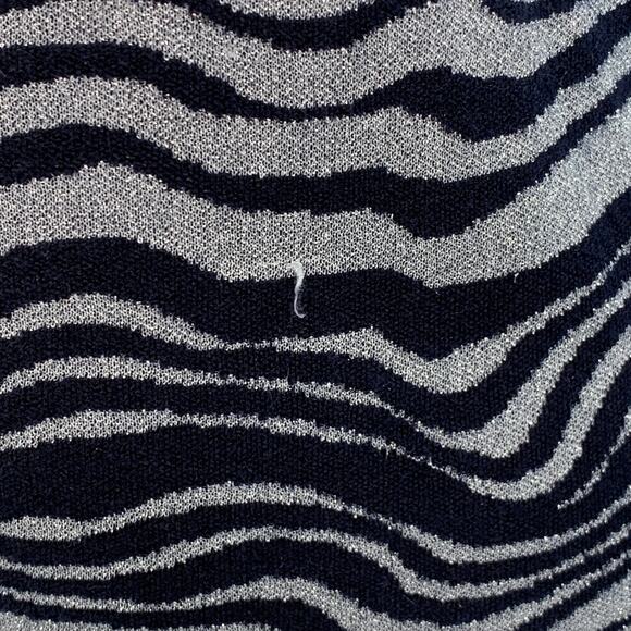 SIES MARJAN Size L Silver Navy Cashmere Blend Marbled Turtleneck Pullover - Picture 5 of 9